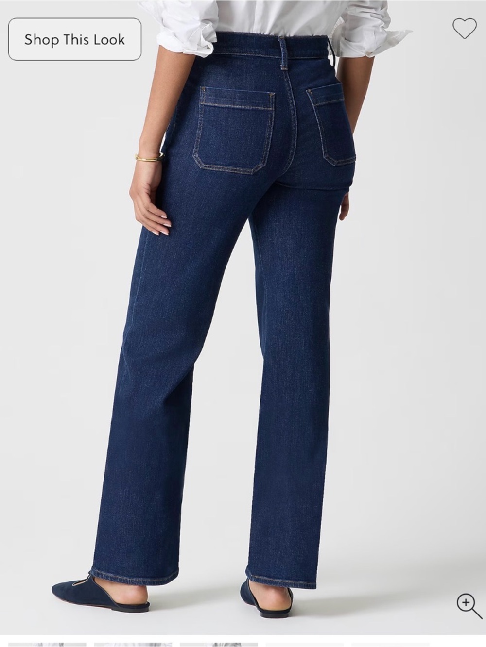 J. Crew Indigo Wide-Leg Denim Jeans with Button-Front Pockets - Picture 7 of 9